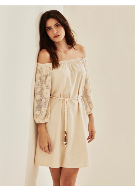 VESTIDO JEANE BEGE